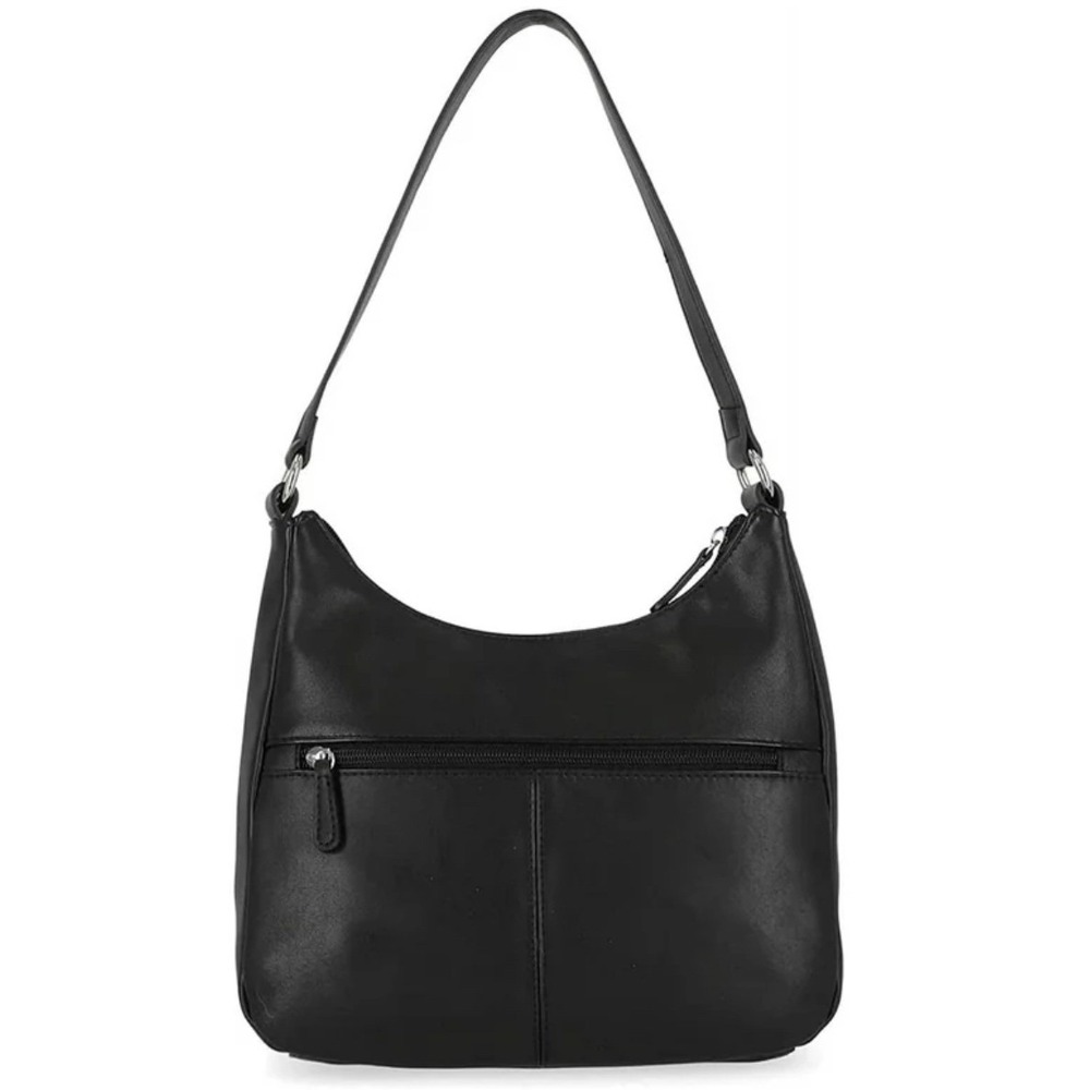 Giani Bernini Black Leather Shoulder Bag‎ Handbag Zip Pocket Purse